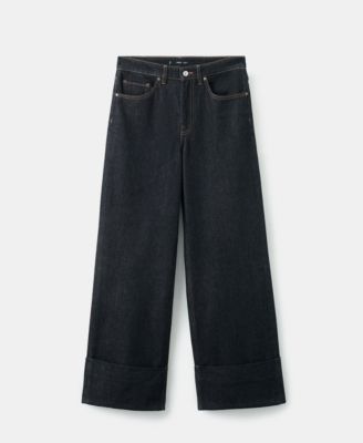 Women's Turned-Up Straight Jeans