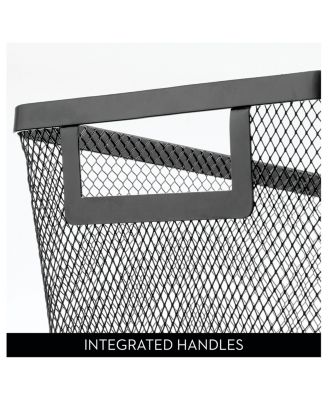Metal Mesh Pantry Basket with Handles - Set of 4 - Matte Black