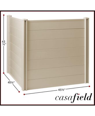 42" x 42" Privacy Screen - Outdoor Vinyl Fence Panel Enclosure for AC / Trash Bins / Pool Equipment - Tan