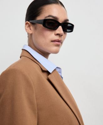 Women's Notch Lapel Pockets Straight Suit Blazer