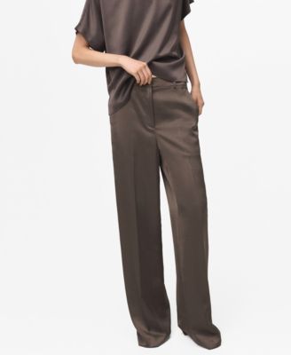 Women's Satin Straight-Fit Pants