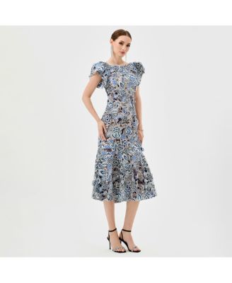 Women's Peri Flutter Sleeve Midi Dresses