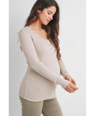 Maternity Henley Long Sleeve Nursing Top