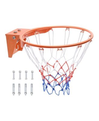 Basketball Rim Replacement, 18", Wall/Door Mount, Heavy-Duty Flex Rim w/ Net, Indoor/Outdoor