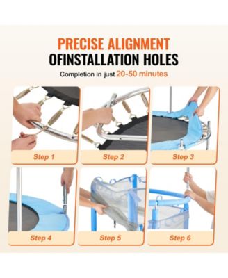 Kids Trampoline, 55" (4.6 ft), Enclosure Net & Basketball Hoop, Indoor/Outdoor, Ages 3