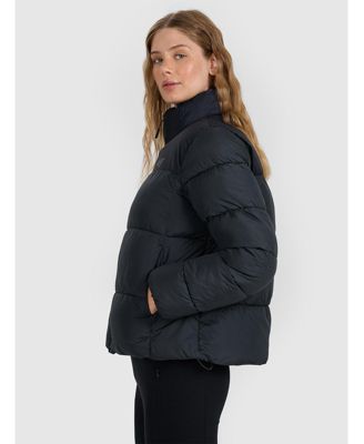 Women's padded jacket with synthetic filling - black