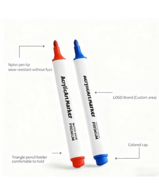 36 Colors Acrylic Paint Markers Set, Bright Colors with Strong Coverage, Quick Dry Waterproof for Artists, Adults and Beginners