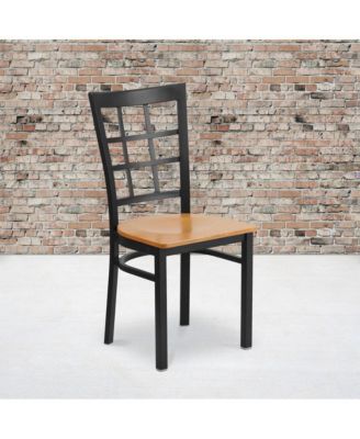 2 Pack Window Back Metal Restaurant Chair
