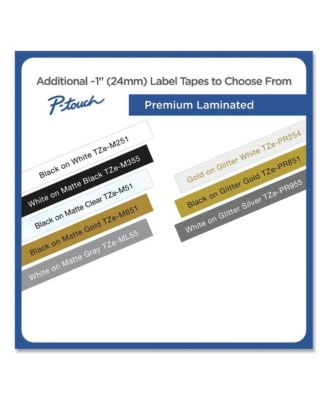 TZEM251 0.94 in. x 26.2 ft. TZe Premium Laminated Tape - Black on White