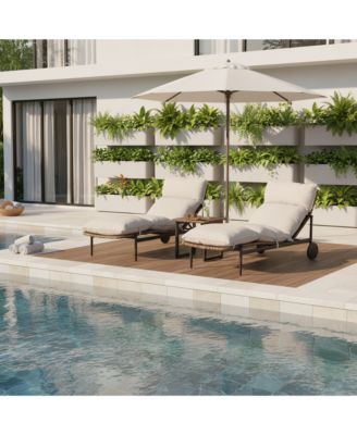 Mondawe 3 Pieces Aluminum Rattan Patio Bistro Set