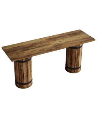 70.9-Inch Long Bar Table, Counter Height Pub Table, Industrial Bar Height Table, Brown