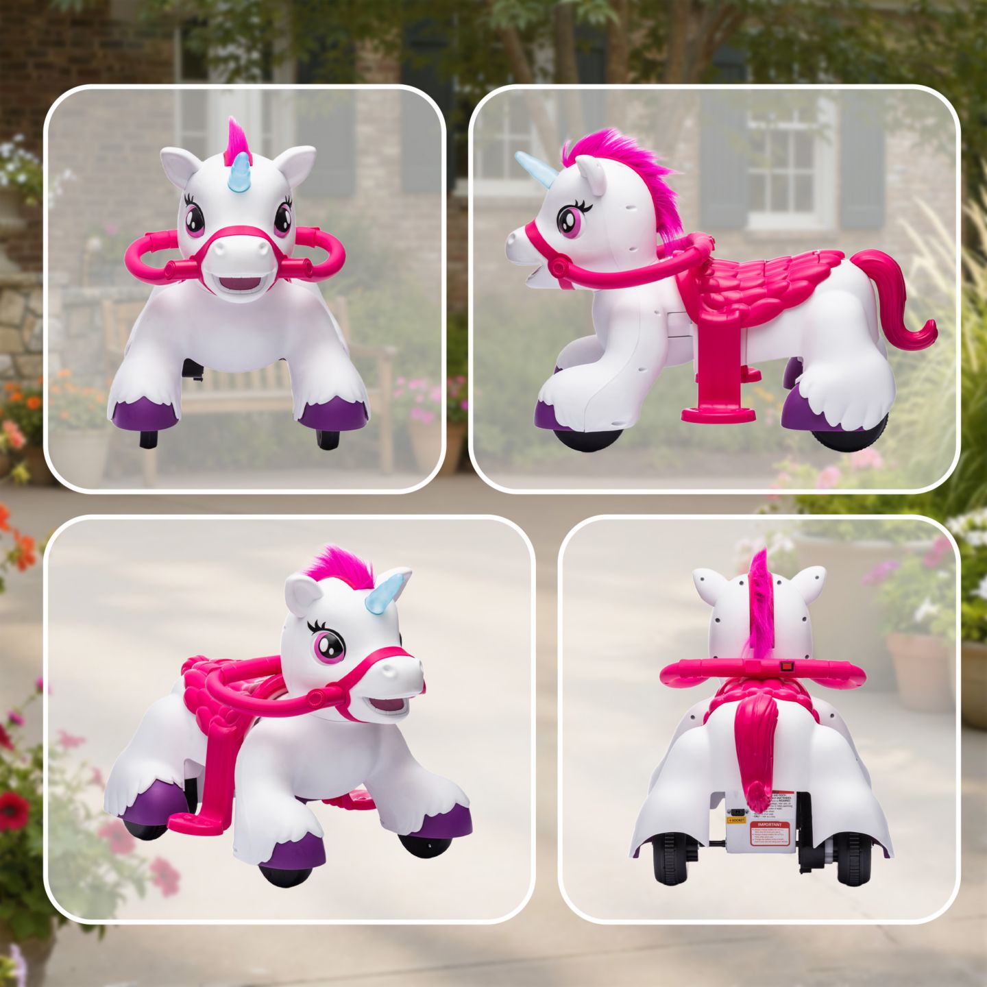 Детская игрушка Qaba 12V Ride on Horse, Ride on Toy with Carrot Toy, Comb, Animal Sounds, цвет: Белый — фото 9