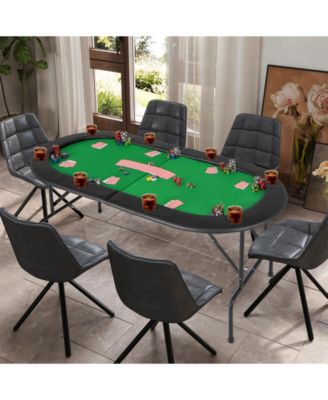 8 Players Texas Holdem Foldable Poker Table