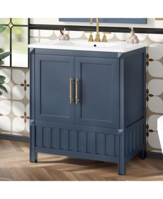 30 in. Bathroom Vanity with Sink, Multi-functional Bathroom Cabinet with Doors, Storage Shelves and Drawers