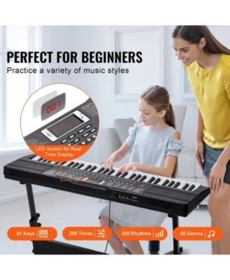 61 Key Digital Keyboard Piano with Dual Speakers Multiple Sound Modes and Beginner Friendly Learning Setup