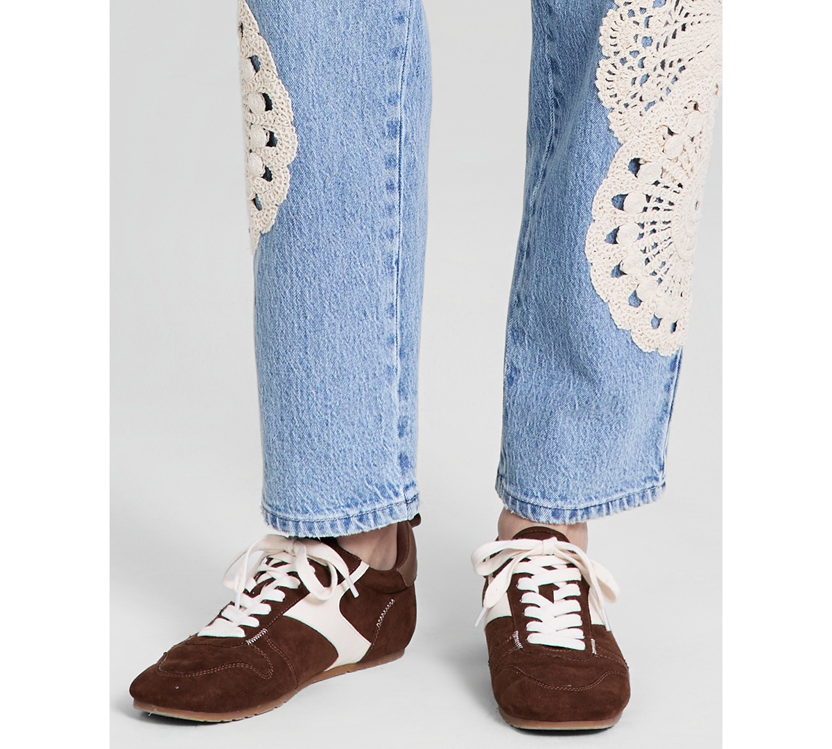 And Now This Women's High-Rise Crochet-Trim Ankle Jeans, Macy's Exclusive