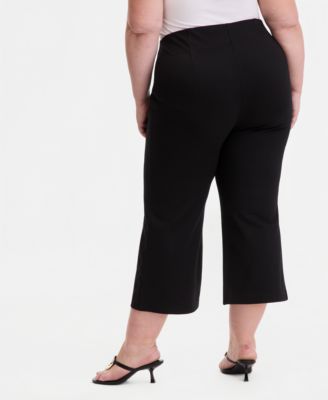 Plus Size High Rise Pull-On Ponte Pants