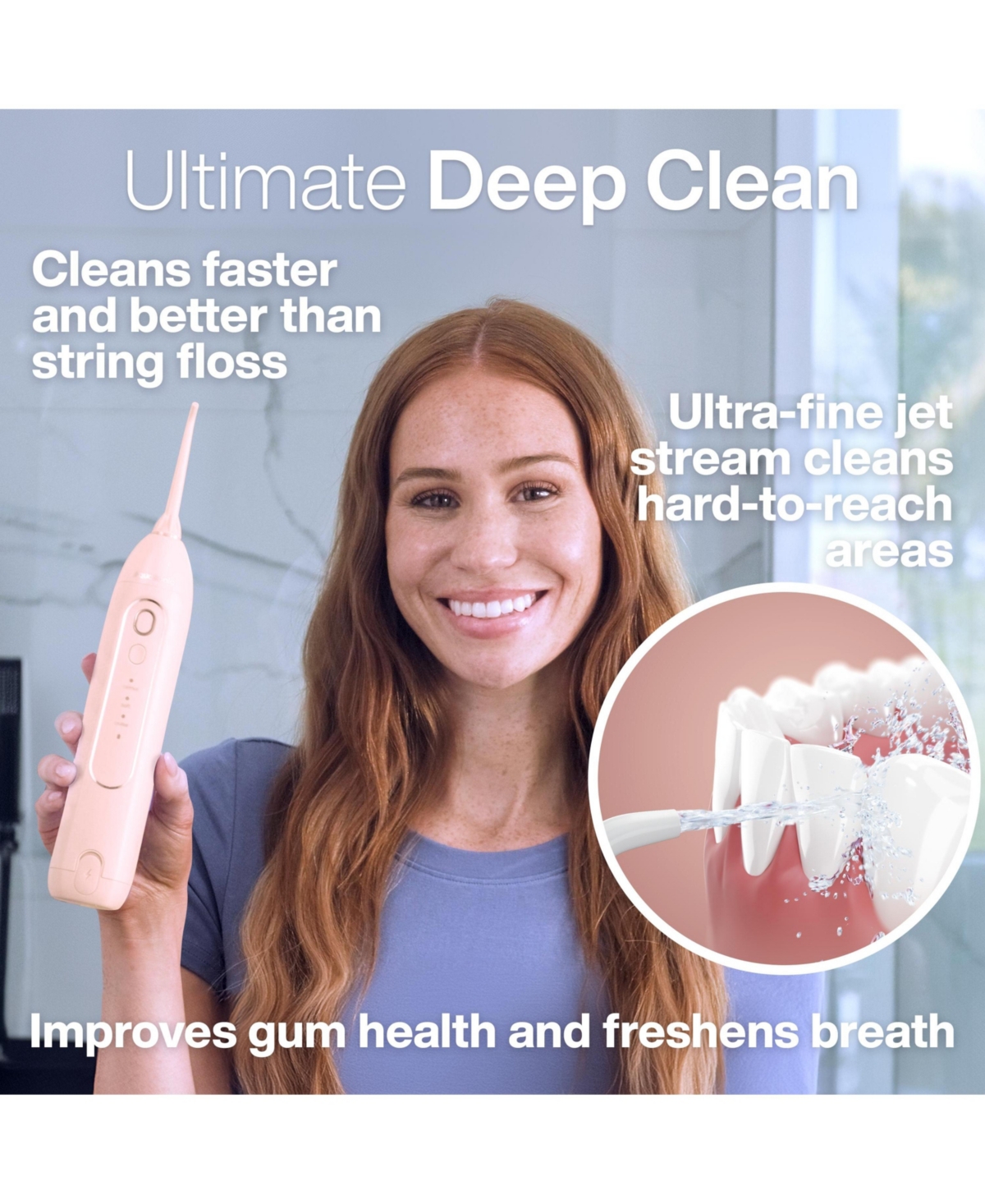 Aquasonic Icon Electric Water Flosser - 150ml Tank, Cordless Rechargeable, Waterproof