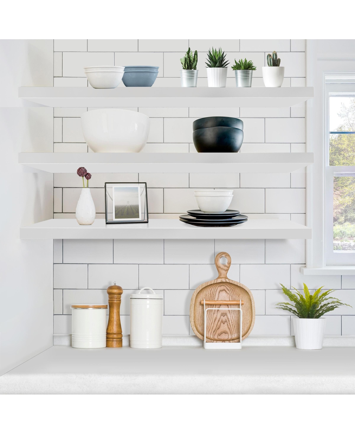 Sorbus 3-Pack 35-Inch Floating Wall Shelves