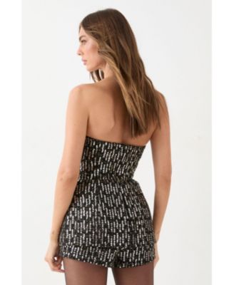 Women's Premium Sequin Boucle Bandeau Playsuit