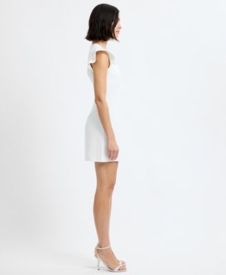 Women's Square Neck Flutter Sleeve Mini Dress