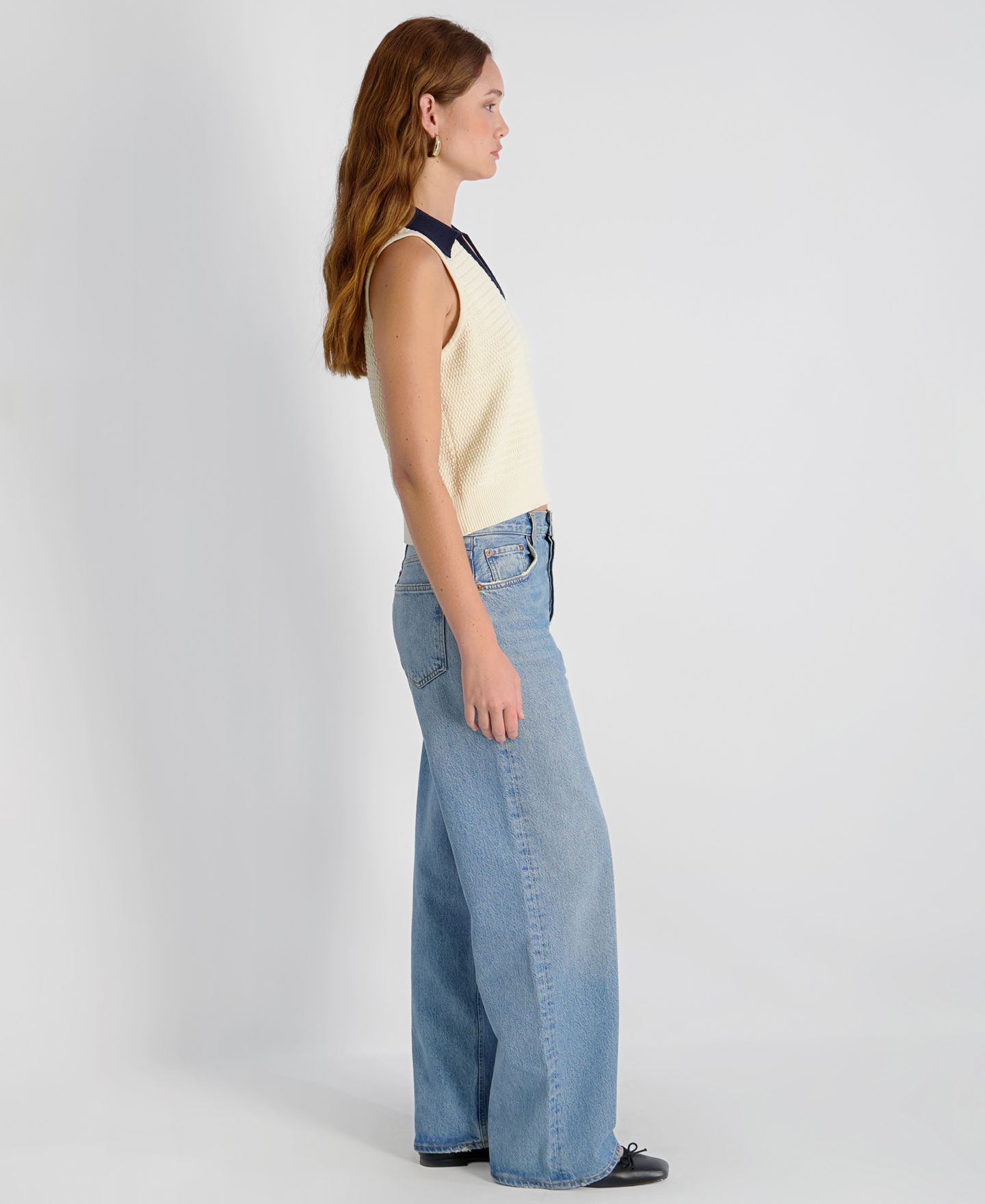 Женский топ French Connection Mozart Contrast Texture Knit Pull-On, цвет: Экрю морской — фото 4