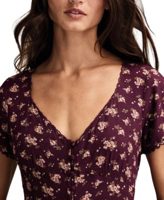 Women's Simone Printed Short-Sleeve Midi Dress