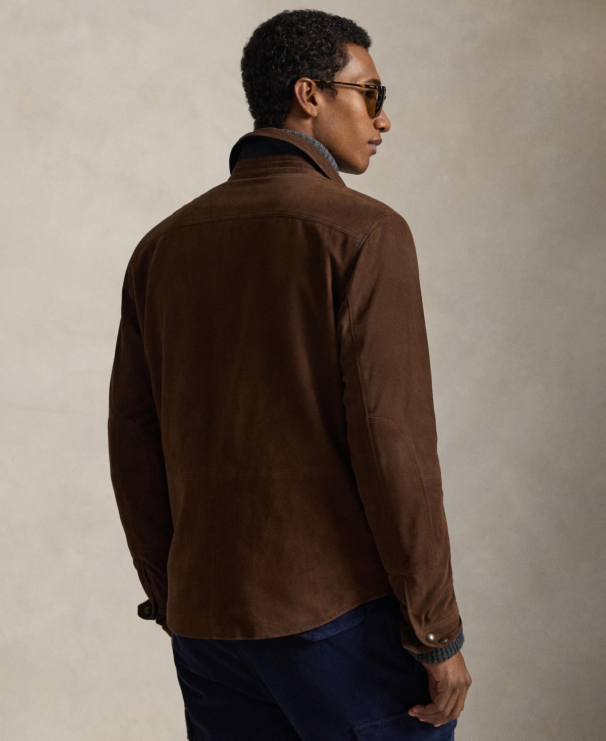 Polo Ralph Lauren Men's Reversible Suede-Taffeta Shirt Jacket