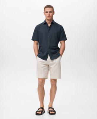 Men's Short Sleeve Linen-Blend Shirt