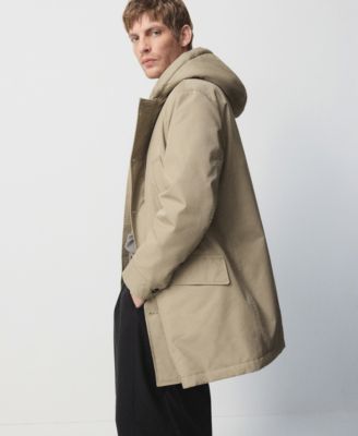 Men's Water-Repellent Hood Quilted Parka