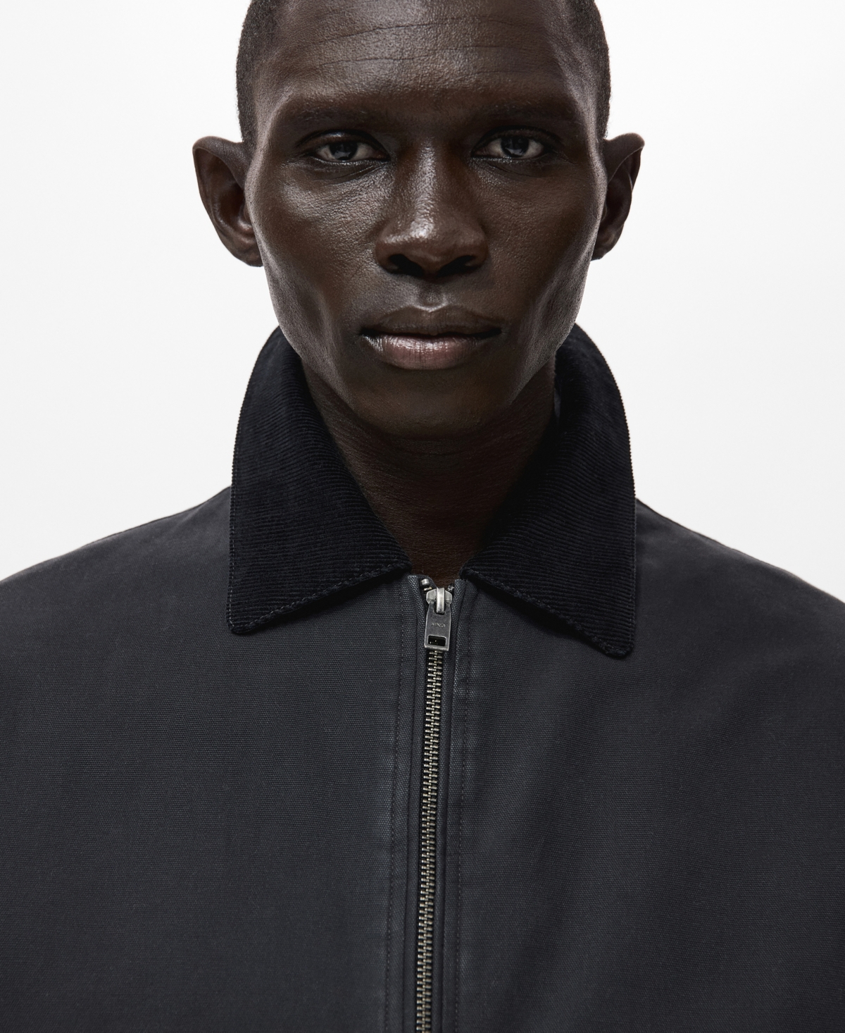 Mango Men's Corduroy Collar Quilted Jacket