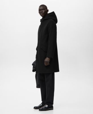 Men's Wool Blend Hooded Coat