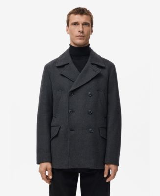Mango Men's Short Double-Breasted Wool Coat - Macy's