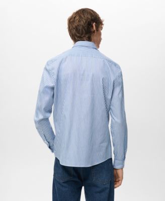 Men's Regular Fit Striped Cotton Shirt