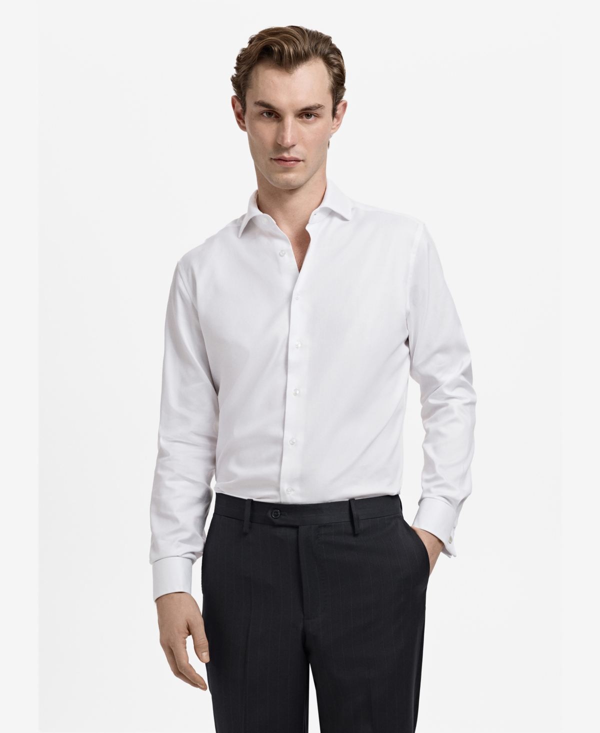 Mango Men's Regular Fit Cotton Dress Shirt