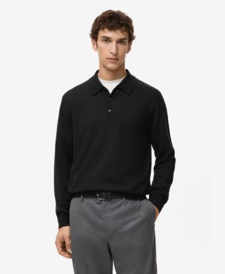 Men's Merino Wool Polo Sweater