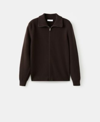 Men's Zip Structured Knitted Cardigan