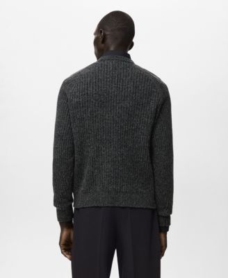 Men's Wool-Blend Rib-Knit Sweater