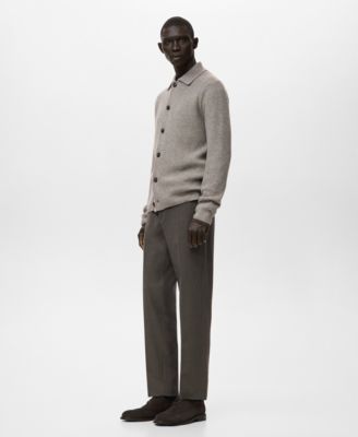 Men's Ribbed Knit Cardigan Sweater