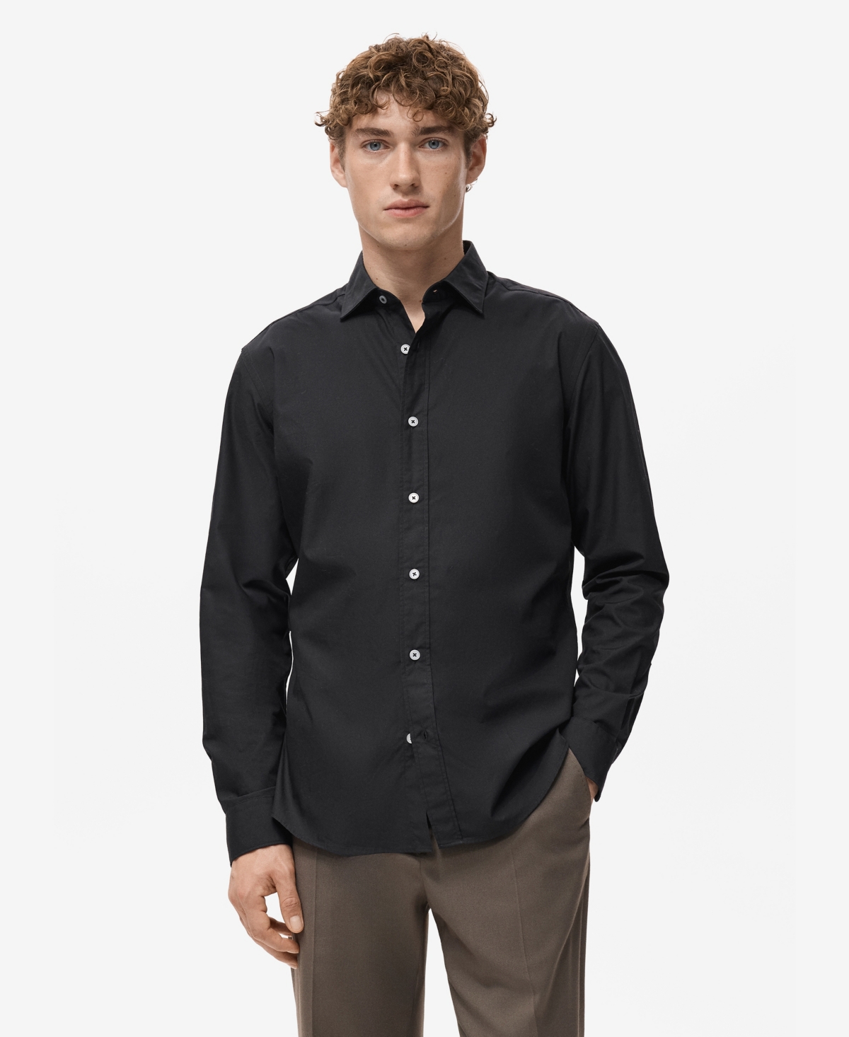 Mango Men's Regular-Fit Cotton Shirt