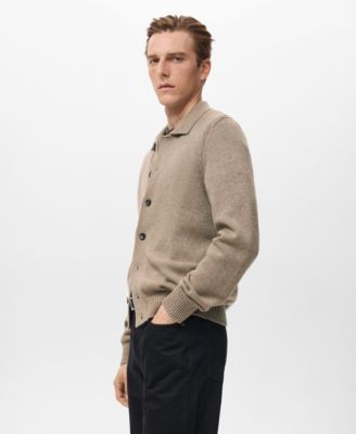 Men's Knitted Wool Blend Cardigan