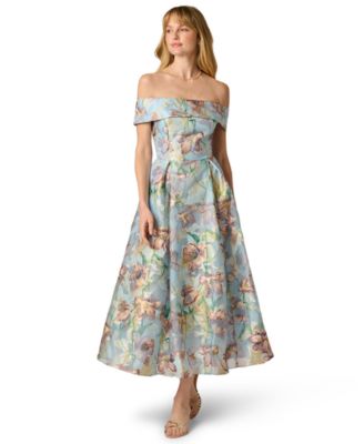 Women's Off-The-Shoulder Ankle Midi Dress