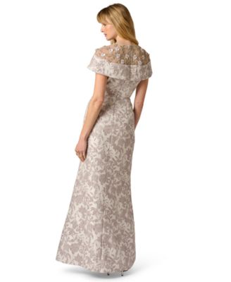 Women's Crew Neck Beaded Ball Gown