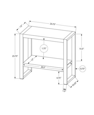 Accent Table, Side, End, Nightstand, Lamp, Living Room, Bedroom, Black Laminate, Black Metal, Industrial