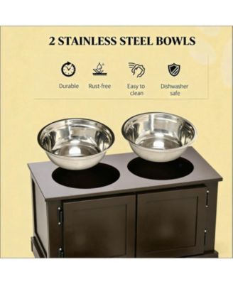Dog Bowls Elevated Feeding Station in Brown