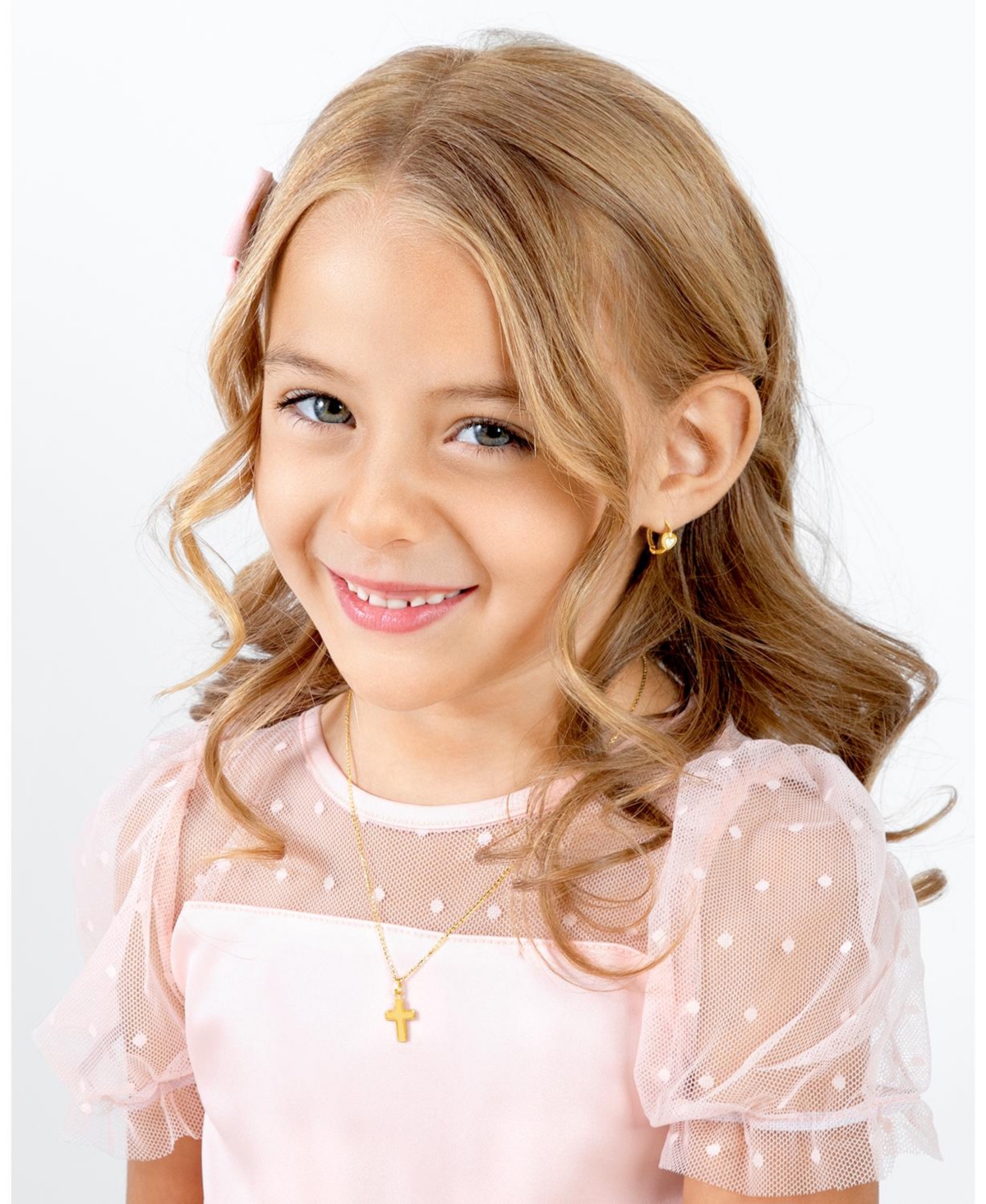 Tiny Blessings Children's 14K Gold Regal Cross Girls' 12-14" Necklace