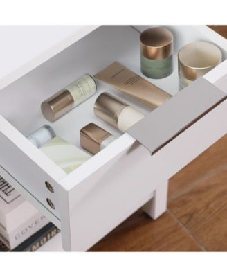 "3-Tier Nightstand with Drawer & Shelf for Bedroom or Living Room"