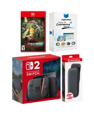 Switch 2 Video Game Console with Hyrule Warriors Age of Imprisonment, MightySkins Code and Protective Case Bundle