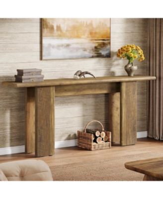 Extra Long Console Table for Entryway, Mid-Century Modern Sofa Table Behind Couch