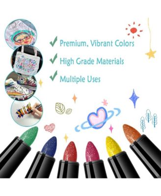 12 Colors Single Head Fabric Paint Pens, Permanent No-Bleed Markers for Artists and Kids, Ideal for Coloring and DIY Projects